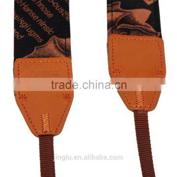 Leather Strap Shoulder Neck Blue Rose Flower Pattern For DSLR Camera LG-01 photo-3