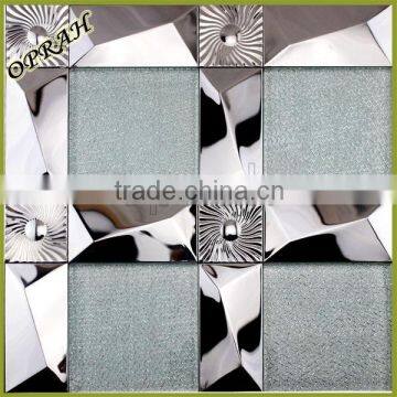 big sheet silver metallic glass mosaic for background wall decoration