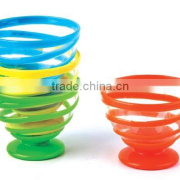 Plastic Spiral design Ice cream bowl, food, salad, fruit bowl