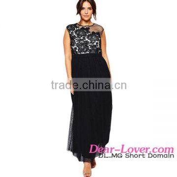 2016 New Design Black Crisscross Daring Back Maxi Dress Summer photo-5