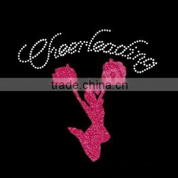 Cheerleading rhinestone heat transfer designs with glitter vinyl