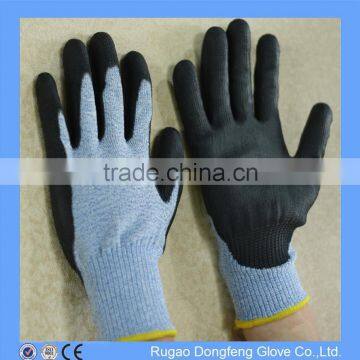 High Performance Cut Resistant Safety Cutting Gloves PU Coated HPPE Knit Work Gloves