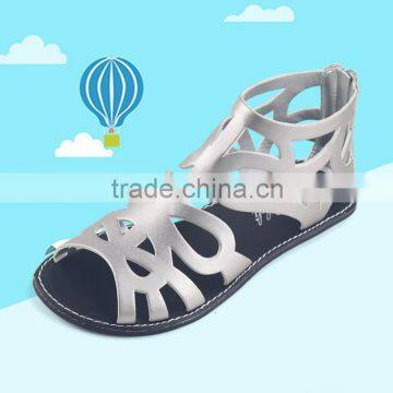 Foreign Trade Fashion Girls Princess Shoes Sandals Hollow Fish Mouth Flat Children Sandals Shoes a Silver on Behalf of Rome photo-5