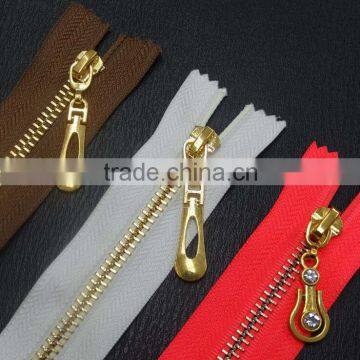 8#,3#,5# Close End Metal Auto Lock Zipper Brass Teeth Zipper for Clothing photo-2