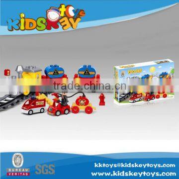2016 games children's electric trains building blocks toy City fire plastic building blocks