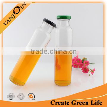 Cylinder 300ml Glass Bottle With Cap For Juice