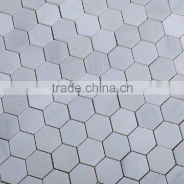 century design oriental white 2 inch hexagon glass tile for bathroom