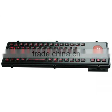 Black titanium electroplated military Navy keyboard with chameleon backlight trackball