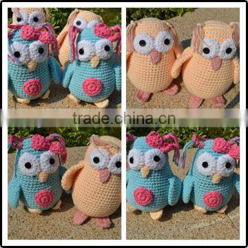 Wholesale cute handmade crochet owl toys stuffed animal crochet toys