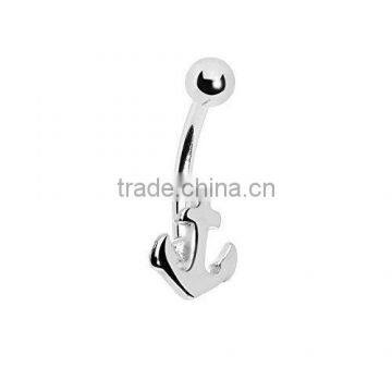 Anchor Eyebrow Ring Curved Barbell Piercing Jewelry