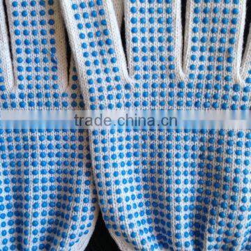 PVC double side dotted gloves two sides polka dot gloves