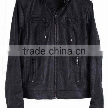 2015The New ms Han Edition Cultivate One's Morality Short Locomotive Leather Coat Female Big Yards photo-1
