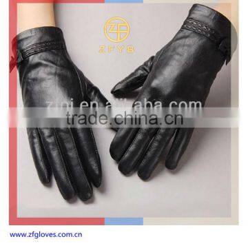 2014 Fancy Unisex Black Cut Finger Leather Glove photo-1