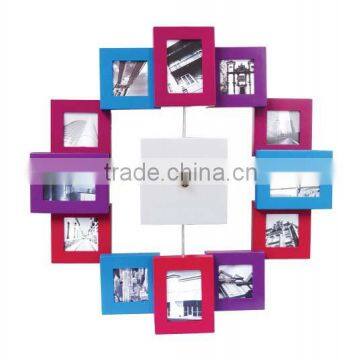 colorful photo frame wall clock