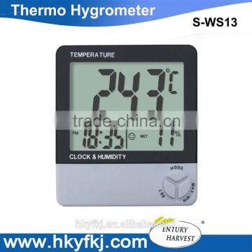 Digital LCD Temperature and Humidity Meter Thermometer Hygrometer With Clock Alarm (S-WS13)