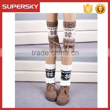 F260 Cute Women Winter Boot Cuff Snow Flake Pattern photo-3