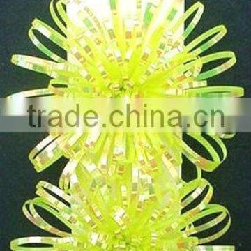 HOT SALE! 3.5 Inch Yellow Iridescent / Rainbow Glossy PVC Fancy Bow, Rainbow Fireworks Bow for Gift Decorations