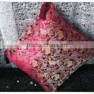 2015 fashionable retro polyester sateen Chinese embroidered woven pillow case