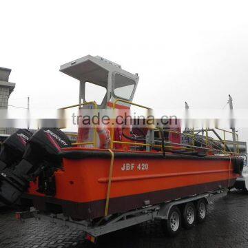 11m 9ton soild tire type working boat trailer for sale