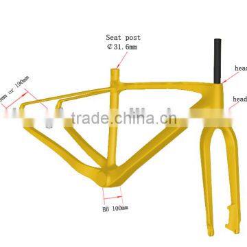 China light snow bike frame, thru-axle carbon bicycle frame fm190, Dengfu bike carbon fat bike frame FM190