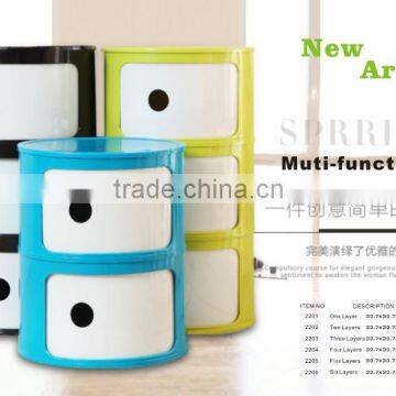 Muti-Function Plastic Storage Cabinet with Sliding Door for Living Room
