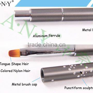 ANY Nail Art Beauty Care Metal Handle High Quality China Nail Brushes UV Gel