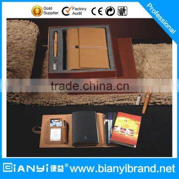 Personalized leather notebook gift set