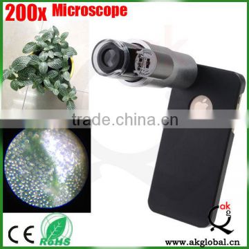 Digital LED lights Microscope 200x zoom lighting led micro lens microscope for iphone samsung