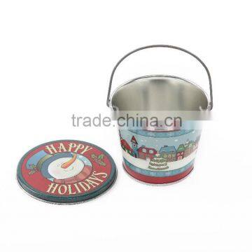 Food Grade Customize Christmas Popcorn Tin Bucket With Lid photo-2