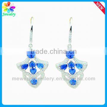 Ruby Gemstone Platinum Plating Silver Eardrop Ear Plug 925 Sterling Silver Hoop Gold Earring photo-2