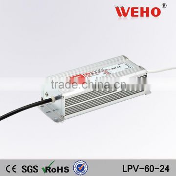 60w waterproof led driver LPV-60-24 220v 24v switch power supply