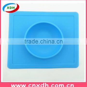 Non-slip food grade silicone kids placemat with bowl