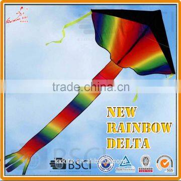 Large Rainbow Delta kite for kids easy assembling best selling kites from China