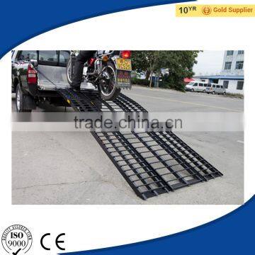 Black Big Folding Aluminum Motorcycle, ATV, UTV, Lawn & Garden Loading and Unloading Ramp System with 3 Pieces