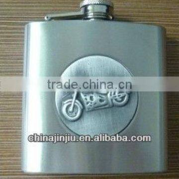 Best 6oz best man hip flask steel with logo on it