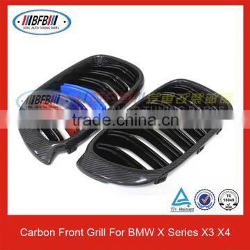 FOR BMW X3 X4 Carbon Fiber Front Grills F25 F26 Car Front Grille Kidney