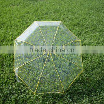 Custom design promotional transparent PVC straight umbrella transparent rain umbrella