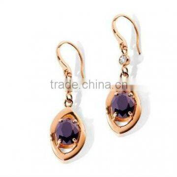 Amethyst drop & hook earrings