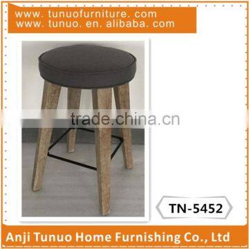 modern design wooden bar stool, no folded bar stool, wood bar stool with metal circle