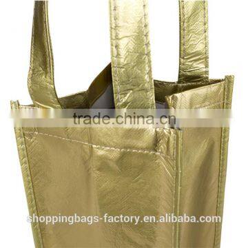 Laminated Reusable Divided Single Bottle Wine Tote Wholesale photo-4