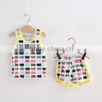 Wholesale Types of Cartoon Printed Comfort Summer Wear Children Tank Top Shorts Sets, Kids Clothes Set photo-3