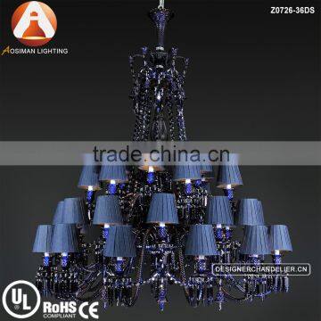 Newest 36 Light Baccarat Style Blue Crystal Chandelier