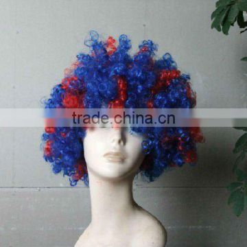 football fan wig blue sports fan wigs flag wig