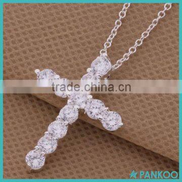 2016 Wholesale 925 Sterling Silver Zircon Pave Gothic Cross Pendants Necklace Fashion Jewelry/Bazajsga Cnjaleqa