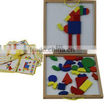 2013 Hot sale high quality educational wooden magnet board puzzle game toys for children