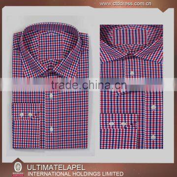 Tailored red checks latest shirt designs for men 2016