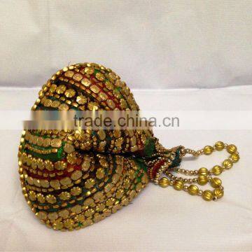 Bridal Potli Bag Beaded Wedding Party Brocade Clutch