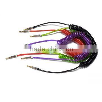 3.5mm Male To Male Car Stereo Coiled Spiral Audio Cable