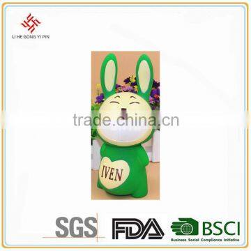 Cheap Cartoon Rabbit Green Piggy Bank/ Money box/ Saving bank