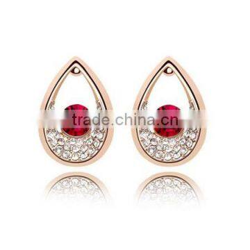 India Wedding Jewelry Alloy Silver Gold Plated Crystal Droptear Cuff Earrings For Lady